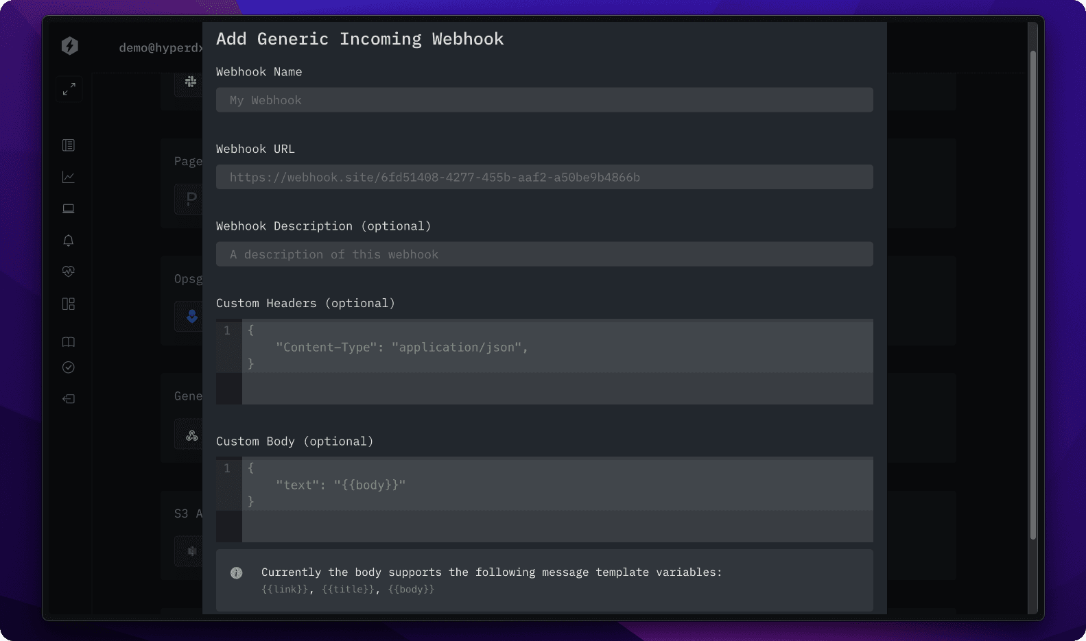 Generic Webhook Alerts