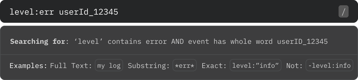 Log and Trace Search Syntax